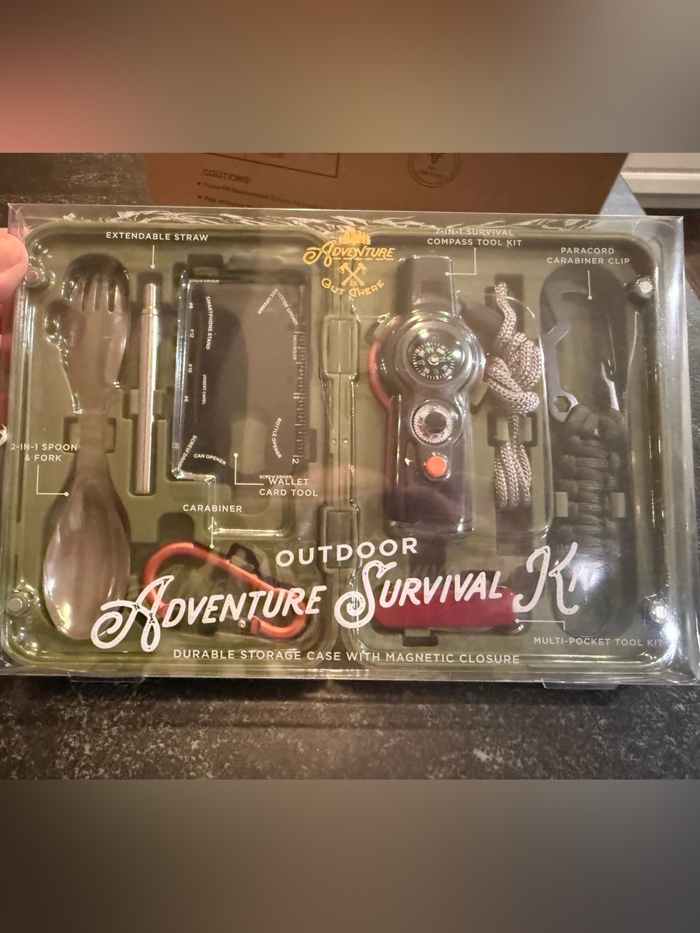 Outdoor Adventure Survival Kit – Black and Olive Green